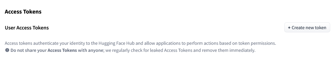Hugging Face – User Access Tokens