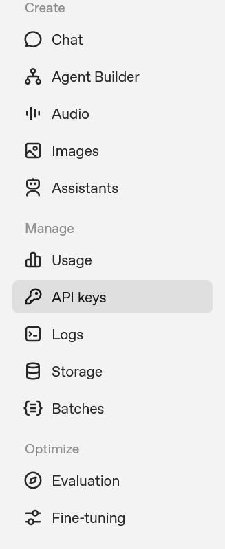 OpenAI API – API Keys